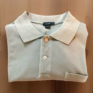 J. Crew light Green pocket polo short sleeve shirt size Large L Classic spring